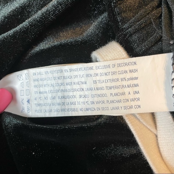 Forever 21 Retro Look Black Velour with White Side Stripes Joggers Sz.L - Picture 10 of 11